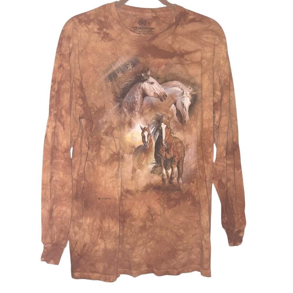 The Mountain Horses‎ Print long sleeve T shirt Top Mexico Made in USA sz XL